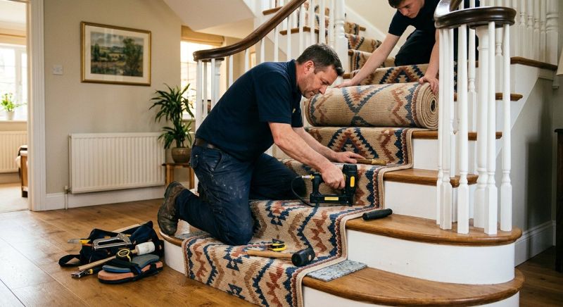 Stair Runner Installation in Ocean County, NJ